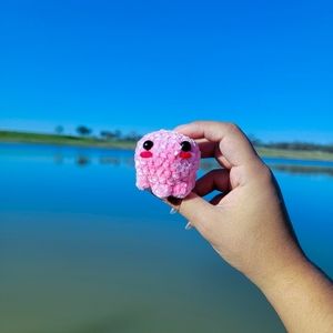 [ONE] Pink Super Soft Handmade Crochet Blushing Stress Ball Squid